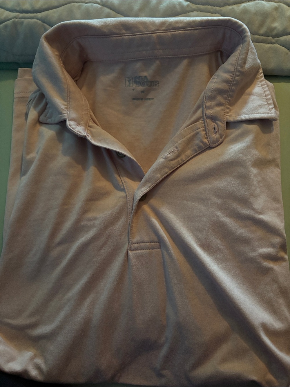 PGA Tour Men’s Pale Pink Polo Shirt with Collar
